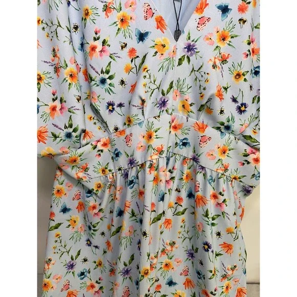 Alexia Admor Womens August Midi Dress Halogen Garden V-neck Plus Size 2X‎ #11 - Picture 9 of 11